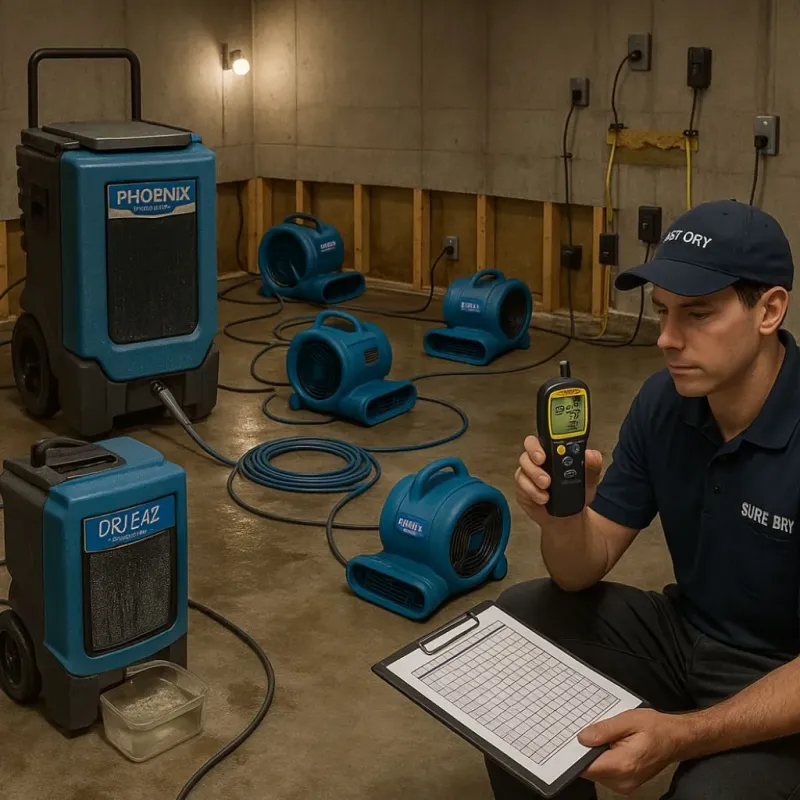 Structural Drying and Dehumidification process in Bridgeville, PA